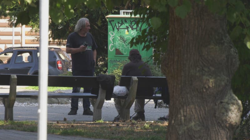 Bezdomovci i dětské gangy. Husovu parku v Táboře se lidé raději vyhýbají, policie je bezradná